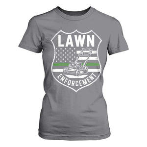 Funny Lawn Enforcement T Shirt For Women Gardening Lawn Mower American Flag TS11 Charcoal Print Your Wear