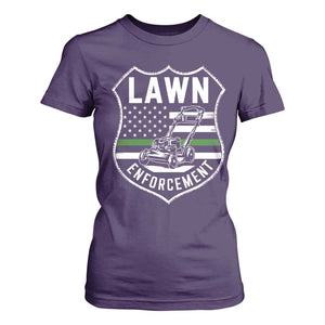 Funny Lawn Enforcement T Shirt For Women Gardening Lawn Mower American Flag TS11 Purple Print Your Wear