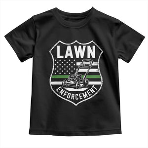 Funny Lawn Enforcement Toddler T Shirt Gardening Lawn Mower American Flag TS11 Black Print Your Wear