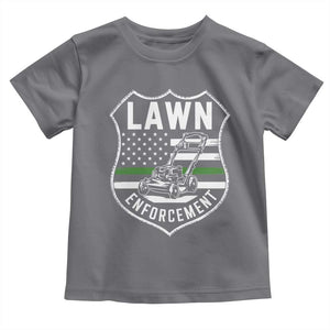 Funny Lawn Enforcement Toddler T Shirt Gardening Lawn Mower American Flag TS11 Charcoal Print Your Wear