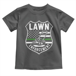 Funny Lawn Enforcement Toddler T Shirt Gardening Lawn Mower American Flag TS11 Dark Heather Print Your Wear