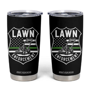 Funny Lawn Enforcement Tumbler Cup Gardening Lawn Mower American Flag TS11 Black Print Your Wear