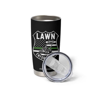 Funny Lawn Enforcement Tumbler Cup Gardening Lawn Mower American Flag TS11 Print Your Wear