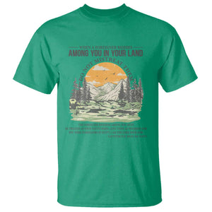 When A Foreigner Resides Among You In Your Land Do Not Mistreat Them T Shirt Bible Verse TS11 Irish Green Print Your Wear