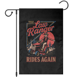 Funny The Lawn Ranger Rides Again Garden Flag Lawn Tractor Mowing Cowboy TS11 Black Print Your Wear