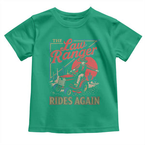 Funny The Lawn Ranger Rides Again Toddler T Shirt Lawn Tractor Mowing Cowboy TS11 Irish Green Print Your Wear