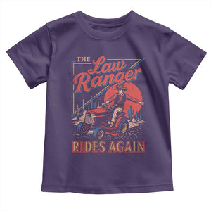 Funny The Lawn Ranger Rides Again Toddler T Shirt Lawn Tractor Mowing Cowboy TS11 Purple Print Your Wear