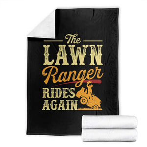 Funny The Lawn Ranger Rides Again Throw Blanket Lawn Tractor Mowing Western Cowboy TS11 Black Print Your Wear