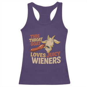 Funny This Throat Goat Loves Juicy Wieners Racerback Tank Top Adult Jokes TS11 Purple Print Your Wear