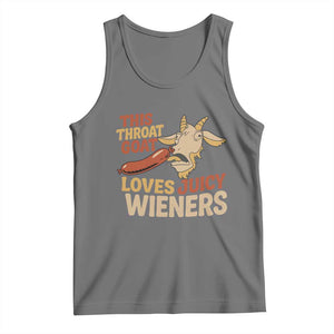 Funny This Throat Goat Loves Juicy Wieners Tank Top Adult Jokes TS11 Black Heather Print Your Wear
