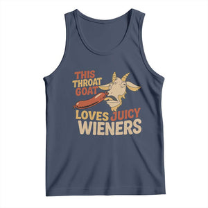 Funny This Throat Goat Loves Juicy Wieners Tank Top Adult Jokes TS11 Navy Print Your Wear