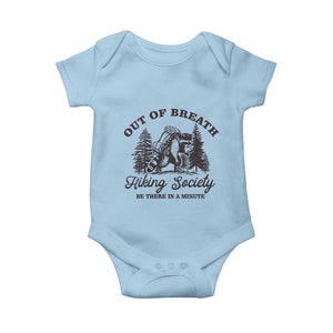 Funny Raccoon Outdoor Mountain Hiker Baby Onesie Out Of Breath Hiking Society Be There In A Minute TS11 Light Blue Print Your Wear