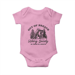 Funny Raccoon Outdoor Mountain Hiker Baby Onesie Out Of Breath Hiking Society Be There In A Minute TS11 Light Pink Print Your Wear