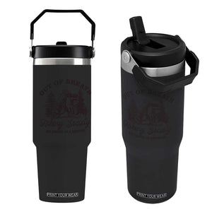 Funny Raccoon Outdoor Mountain Hiker Flip Straw Tumbler Out Of Breath Hiking Society Be There In A Minute TS11 One Size: 30 oz Black Print Your Wear