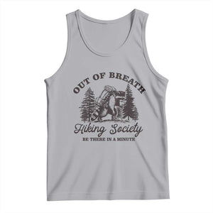 Funny Raccoon Outdoor Mountain Hiker Tank Top Out Of Breath Hiking Society Be There In A Minute TS11 Athletic Heather Print Your Wear
