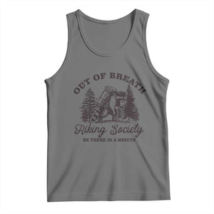 Funny Raccoon Outdoor Mountain Hiker Tank Top Out Of Breath Hiking Society Be There In A Minute TS11 Black Heather Print Your Wear
