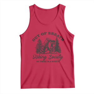 Funny Raccoon Outdoor Mountain Hiker Tank Top Out Of Breath Hiking Society Be There In A Minute TS11 Red Print Your Wear