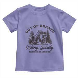 Funny Raccoon Outdoor Mountain Hiker Toddler T Shirt Out Of Breath Hiking Society Be There In A Minute TS11 Violet Print Your Wear