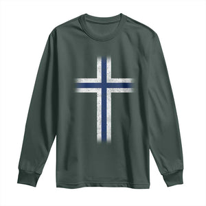Norway Flag Distressed Nordic Symbol Norwegian Fans Long Sleeve Shirt
