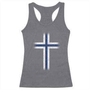 Norway Flag Distressed Nordic Symbol Norwegian Fans Racerback Tank Top