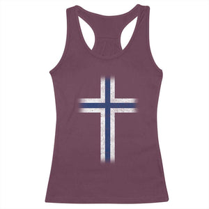 Norway Flag Distressed Nordic Symbol Norwegian Fans Racerback Tank Top