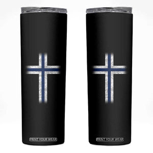 Norway Flag Distressed Nordic Symbol Norwegian Fans Skinny Tumbler