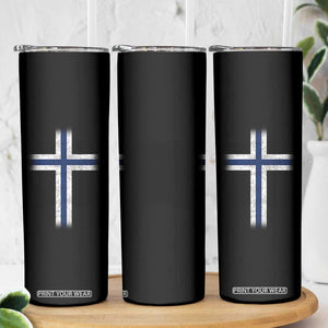 Norway Flag Distressed Nordic Symbol Norwegian Fans Skinny Tumbler
