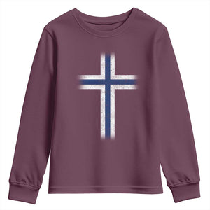 Norway Flag Distressed Nordic Symbol Norwegian Fans Youth Sweatshirt