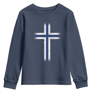 Norway Flag Distressed Nordic Symbol Norwegian Fans Youth Sweatshirt