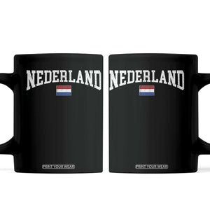 Nederland Sports Throwback Design Coffee Mug Vintage Dutch Holland Flag Soccer Jersey Style