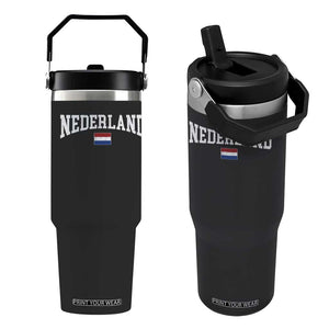 Nederland Sports Throwback Design Flip Straw Tumbler Vintage Dutch Holland Flag Soccer Jersey Style