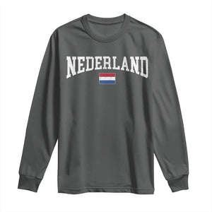 Nederland Sports Throwback Design Long Sleeve Shirt Vintage Dutch Holland Flag Soccer Jersey Style