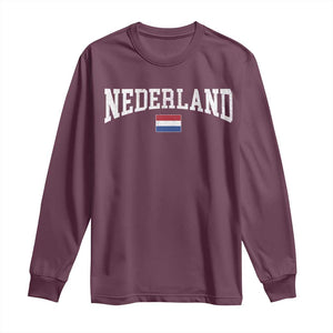 Nederland Sports Throwback Design Long Sleeve Shirt Vintage Dutch Holland Flag Soccer Jersey Style