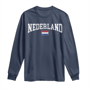 Nederland Sports Throwback Design Long Sleeve Shirt Vintage Dutch Holland Flag Soccer Jersey Style