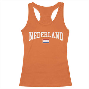 Nederland Sports Throwback Design Racerback Tank Top Vintage Dutch Holland Flag Soccer Jersey Style