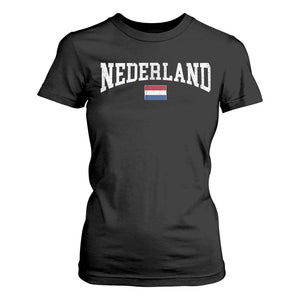 Nederland Sports Throwback Design T Shirt For Women Vintage Dutch Holland Flag Soccer Jersey Style