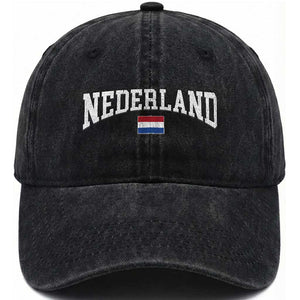 Nederland Sports Throwback Design Washed Cotton Baseball Cap Vintage Dutch Holland Flag Soccer Jersey Style
