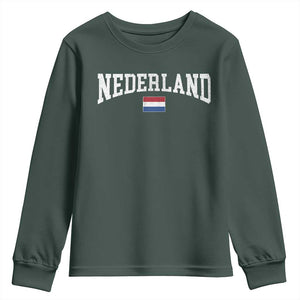 Nederland Sports Throwback Design Youth Sweatshirt Vintage Dutch Holland Flag Soccer Jersey Style