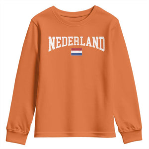 Nederland Sports Throwback Design Youth Sweatshirt Vintage Dutch Holland Flag Soccer Jersey Style