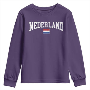 Nederland Sports Throwback Design Youth Sweatshirt Vintage Dutch Holland Flag Soccer Jersey Style