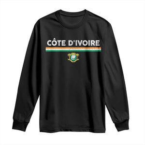 Côte D'ivoire Elephant Sporty Ivory Coast Flag Long Sleeve Shirt