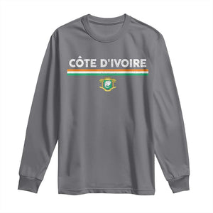 Côte D'ivoire Elephant Sporty Ivory Coast Flag Long Sleeve Shirt