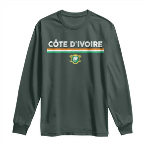 Côte D'ivoire Elephant Sporty Ivory Coast Flag Long Sleeve Shirt