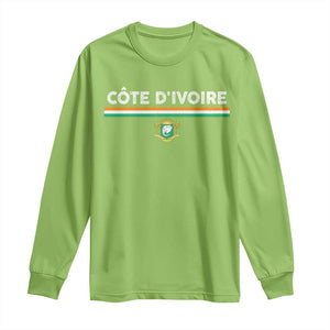 Côte D'ivoire Elephant Sporty Ivory Coast Flag Long Sleeve Shirt