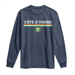 Côte D'ivoire Elephant Sporty Ivory Coast Flag Long Sleeve Shirt