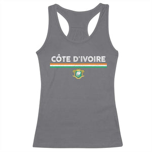 Côte D'ivoire Elephant Sporty Ivory Coast Flag Racerback Tank Top