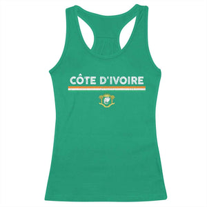 Côte D'ivoire Elephant Sporty Ivory Coast Flag Racerback Tank Top