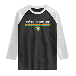 Côte D'ivoire Elephant Sporty Ivory Coast Flag Raglan Shirt
