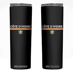 Côte D'ivoire Elephant Sporty Ivory Coast Flag Skinny Tumbler TS11 Black Print Your Wear