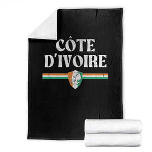 Côte D Ivoire Throw Blanket Flag of Ivory Coast Elephant Crest Football
